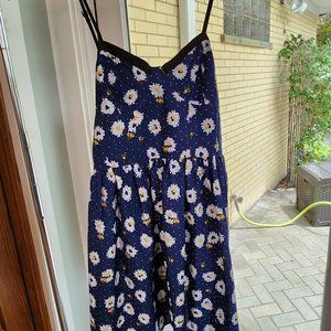 Navy Blue Sunflower Dress